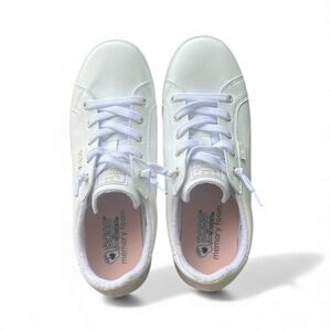 BOBS from Skechers Memory Foam White Low Top Sneakers Women US Size 9